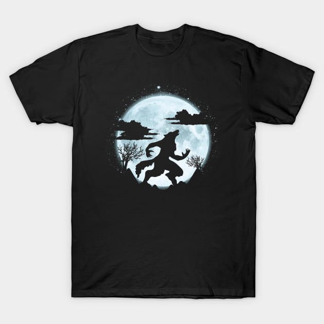 Midnight Berserk - Blue Moon T-Shirt by Whimsical Thinker